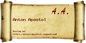 Anton Apostol névjegykártya